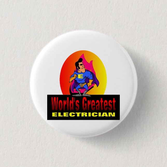 World's Greatest Electrician Pinback Button (Front)