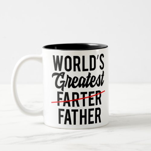 Worlds Greatest Farter Father Fathers Day Gift Two_Tone Coffee Mug