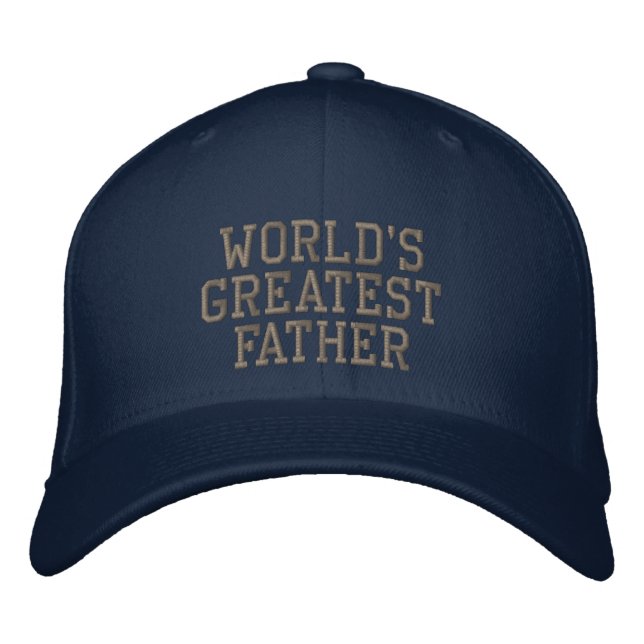 World's Greatest Father Embroidered Baseball Cap (Front)