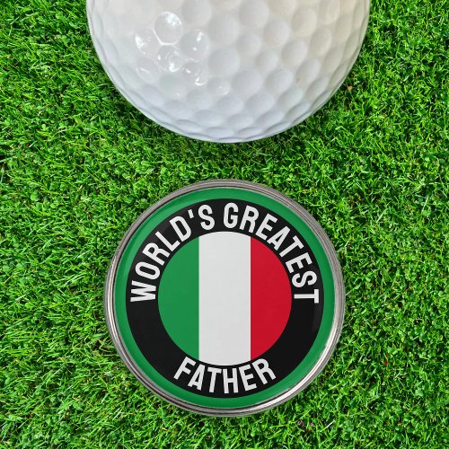 Worlds Greatest Father Italy Italian Flag Golf Ball Marker