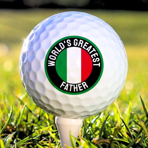 Worlds Greatest Father Italy Italian Flag Golf Balls