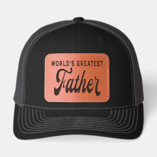 Worlds Greatest Father Leather Patch Hat