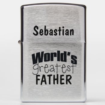 Worlds Greatest Father Personalized Zippo Lighter by Ricaso_Designs at Zazzle