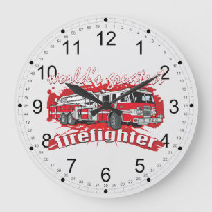 World's Greatest Firefighter Large Clock