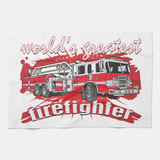 World's Greatest Firefighter Towel (Horizontal)