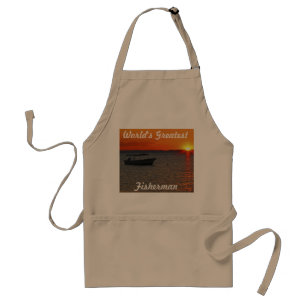 World's Greatest Fisherman Apron, Tan Adult Apron
