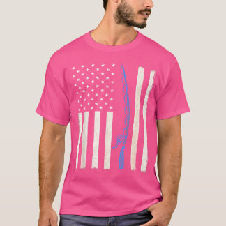 World'S Greatest Fishing Dad Usa Flag Fishing Rods T-Shirt