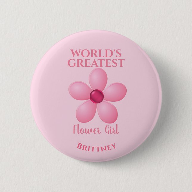 World's Greatest Flowergirl Pinback Button (Front)