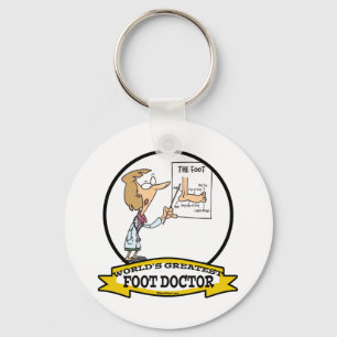 WORLDS GREATEST FOOT DOCTOR WOMEN CARTOON KEYCHAIN