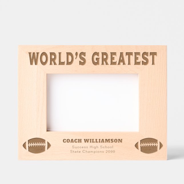 World's Greatest Football Coach Engraved Frames (Front)