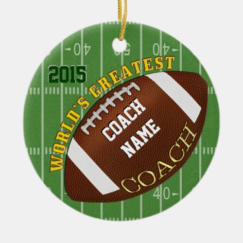 Worlds Greatest Football Coach Gifts Ornament