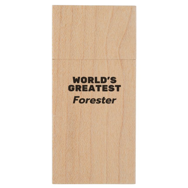 World's greatest Forester Wood Flash Drive (Back (Vertical))