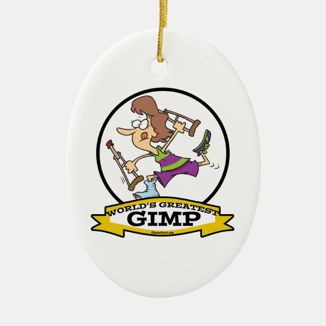 WORLDS GREATEST GIMP WOMEN CARTOON CERAMIC ORNAMENT (Front)