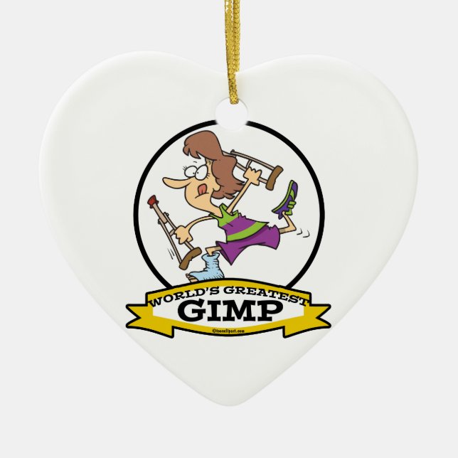 WORLDS GREATEST GIMP WOMEN CARTOON CERAMIC ORNAMENT (Front)