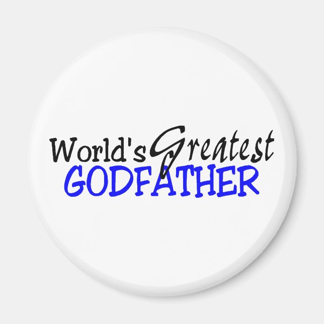 Worlds Greatest Godfather Blue Black Magnet (Front)