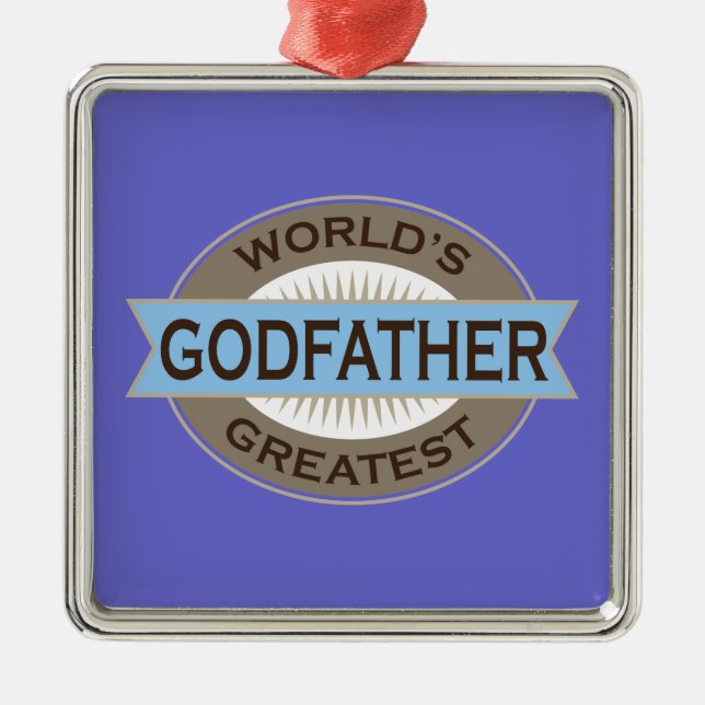 Worlds Greatest Godfather Metal Ornament (Front)