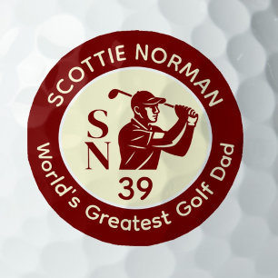 'World's Greatest Golf Dad' deep-red logo Balls