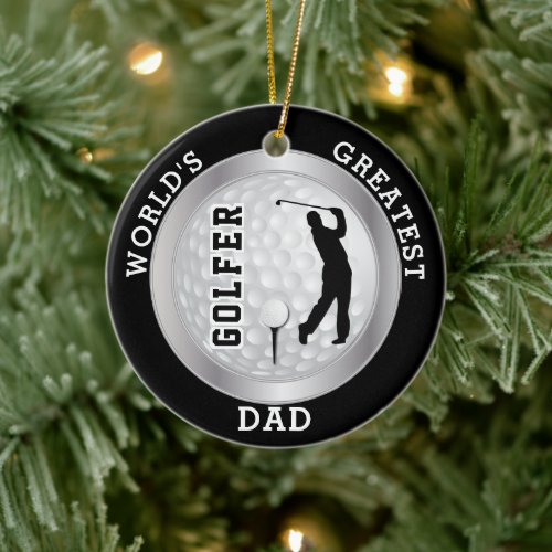 Worlds Greatest Golfer  Golf Ball Ceramic Ornament