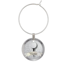 World&#39;s Greatest Golfer | Personalize Wine Glass Charm