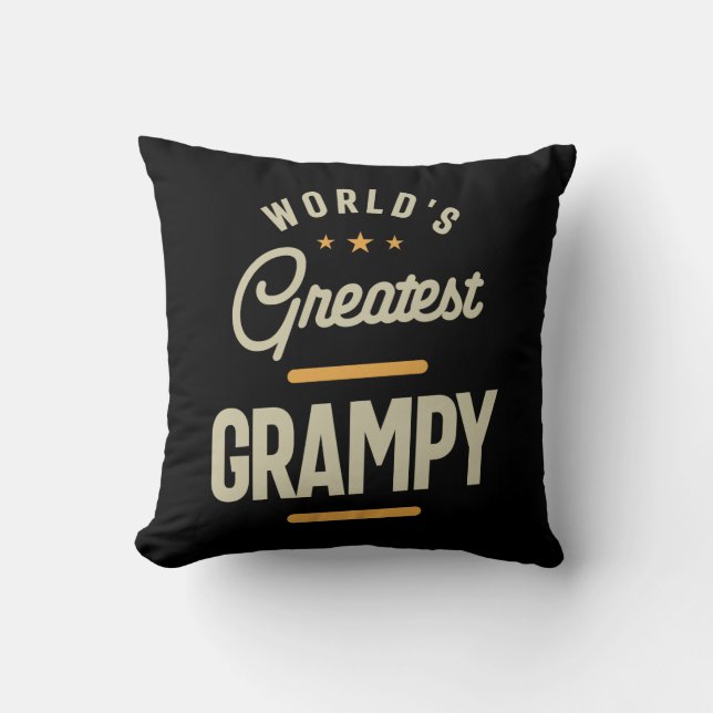 World's Greatest Grampy - Grandpa Throw Pillow (Front)