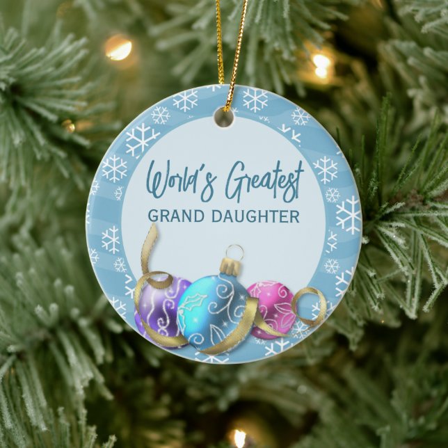 World's Greatest Grand daughter Christmas Ceramic Ornament (Tree)