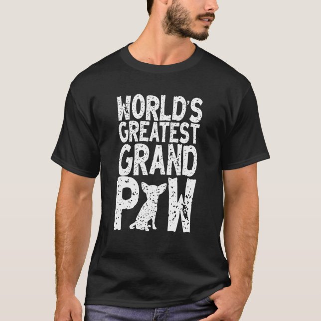 Worlds Greatest Grand Paw French Bulldog Grandpaw  T-Shirt (Front)
