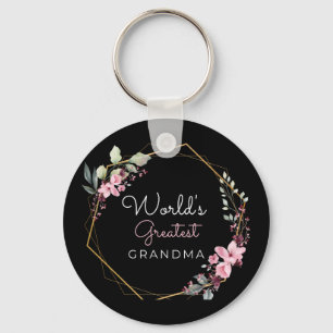 World's Greatest Grandma Button Keychain
