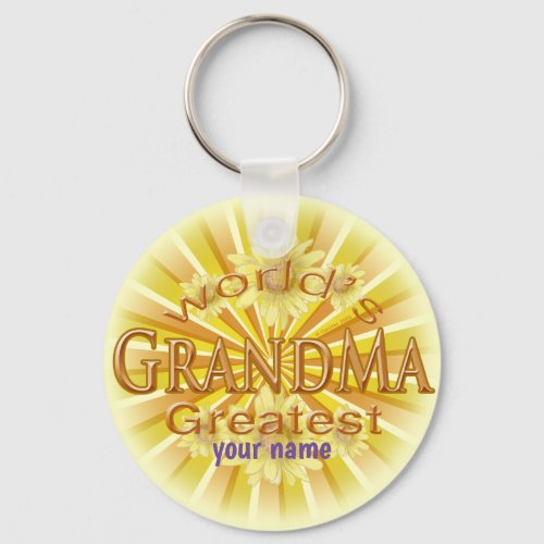 Worlds Greatest Grandma custom name  keychain