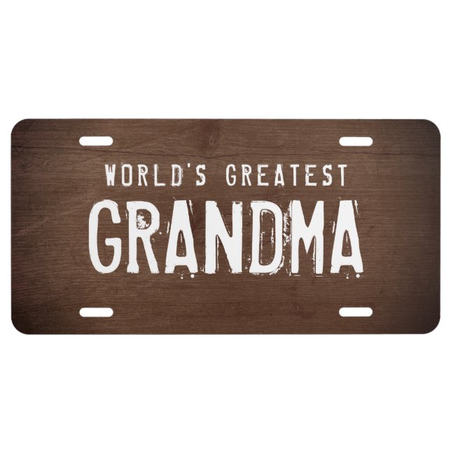 World's Greatest Grandma - Custom Text License Plate (Front)