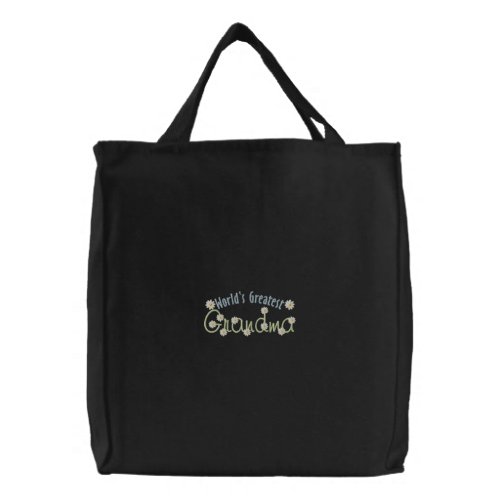 Worlds Greatest Grandma Embroidered Tote Bag