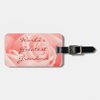 World's Greatest Grandma Pink Rose Luggage Tag