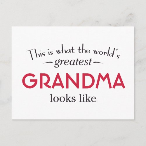 Worlds Greatest Grandma Postcard