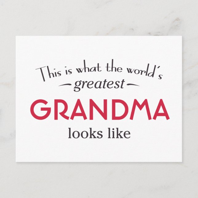 World's Greatest Grandma Postcard (Front)