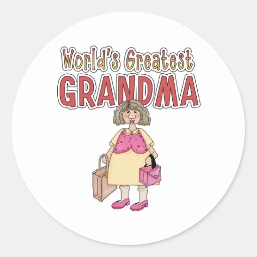 World's Greatest Grandma Classic Round Sticker | Zazzle