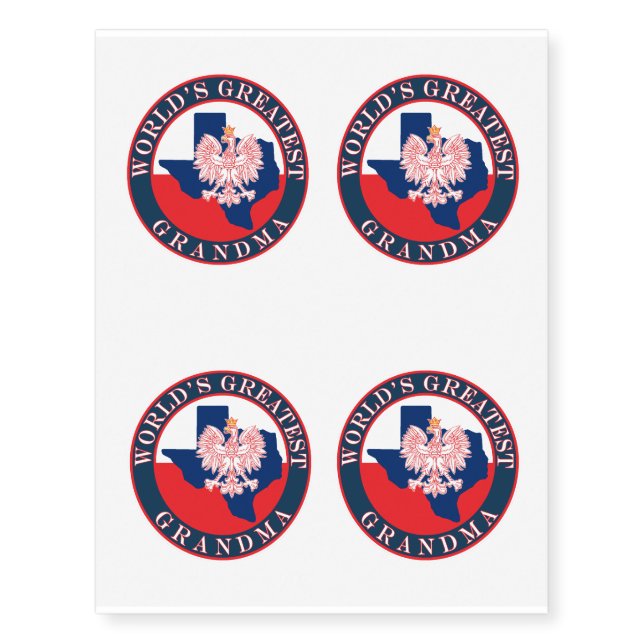World's Greatest Grandma Temporary Tattoos (Front)