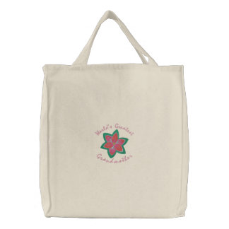 World's Greatest Grandmother Embroidered Tote Bag