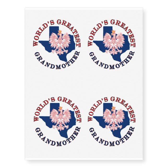 World's Greatest Grandmother Temporary Tattoos (Front)