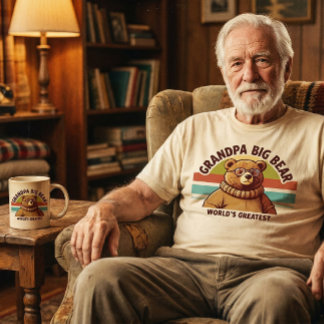 World's Greatest Grandpa Bear Modern and retro  T-Shirt