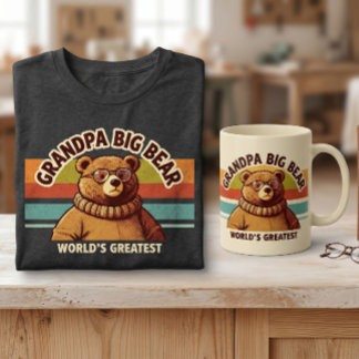 World's Greatest Grandpa Bear Modern and retro  T-Shirt