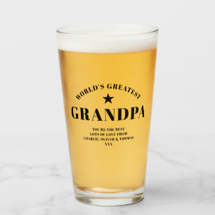 World's Greatest GRANDPA Black Personalized Pint Glass