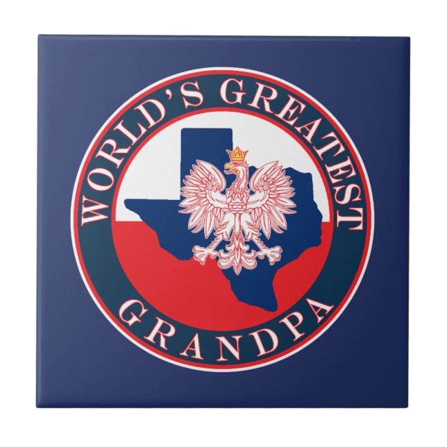 World's Greatest Grandpa Ceramic Tile (Front)