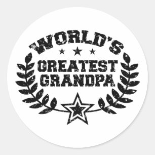 World's Greatest Grandpa Classic Round Sticker