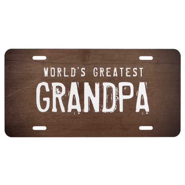 World's Greatest Grandpa - Custom Text License Plate (Front)