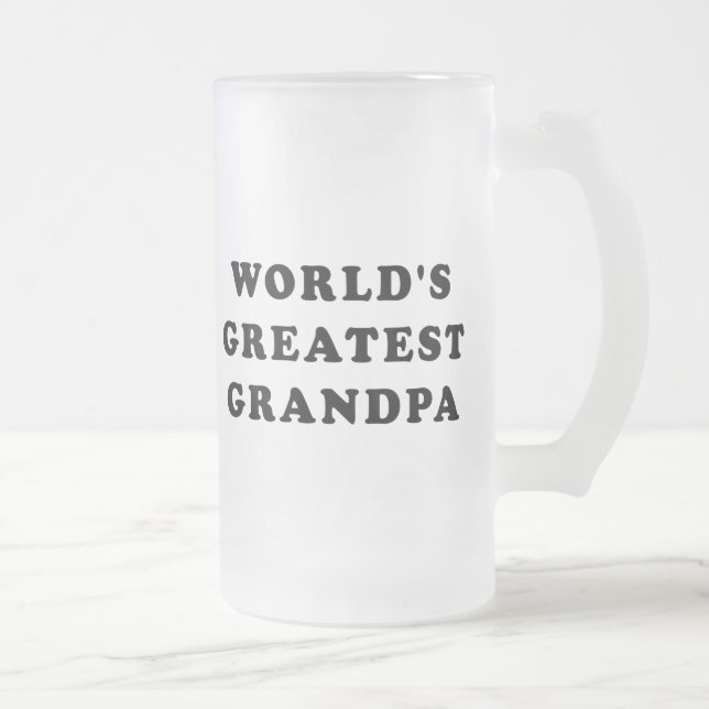 World's Greatest Grandpa Frosted Glass Beer Mug (Right)