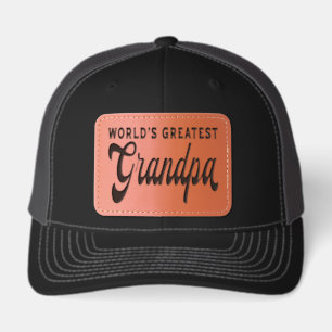 Worlds Greatest Grandpa Leather Patch Hat