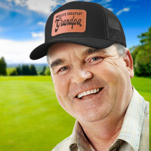 Worlds Greatest Grandpa Leather Patch Hat