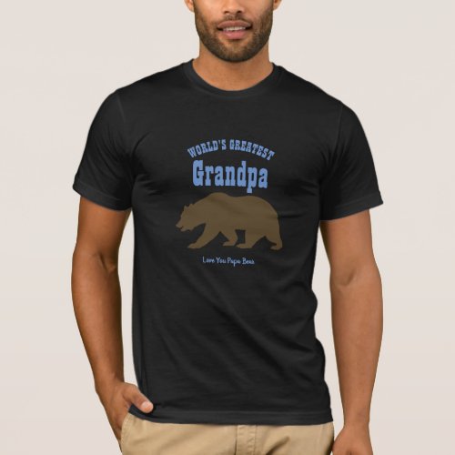 Worlds Greatest Grandpa Papa Bear Grandfather Gift T_Shirt