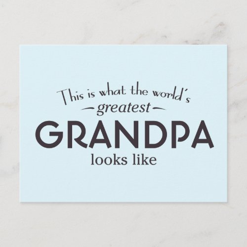 Worlds Greatest Grandpa Postcard