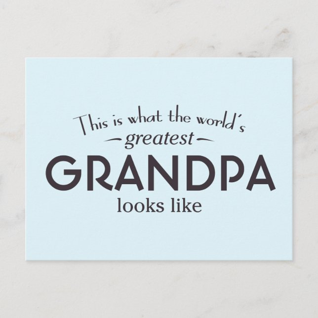 World's Greatest Grandpa Postcard (Front)