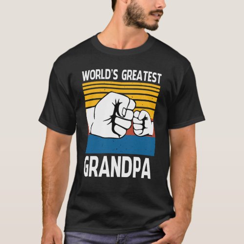 Worlds Greatest GRANDPA Vintage Fathers Day T_Shirt